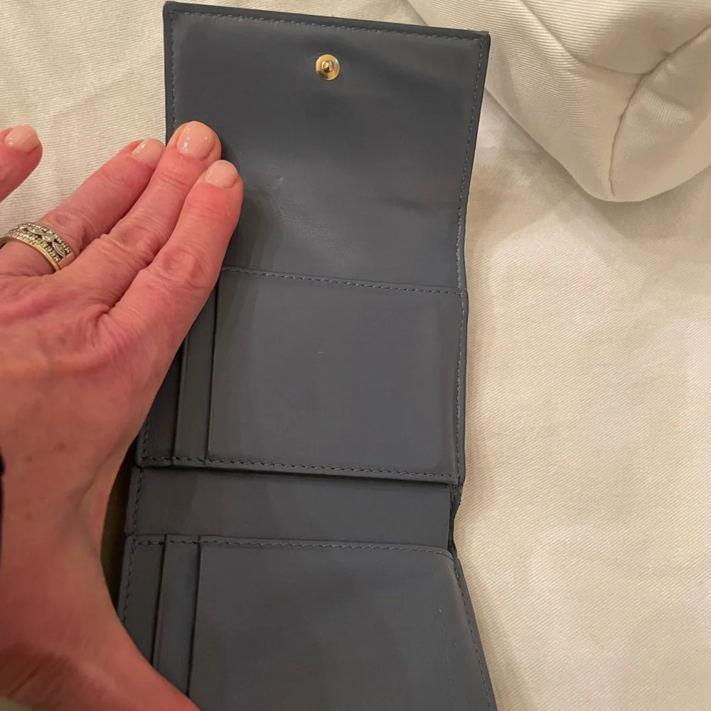 DIOR Lady Dior Lotus Wallet in Blue Patent Calfskin